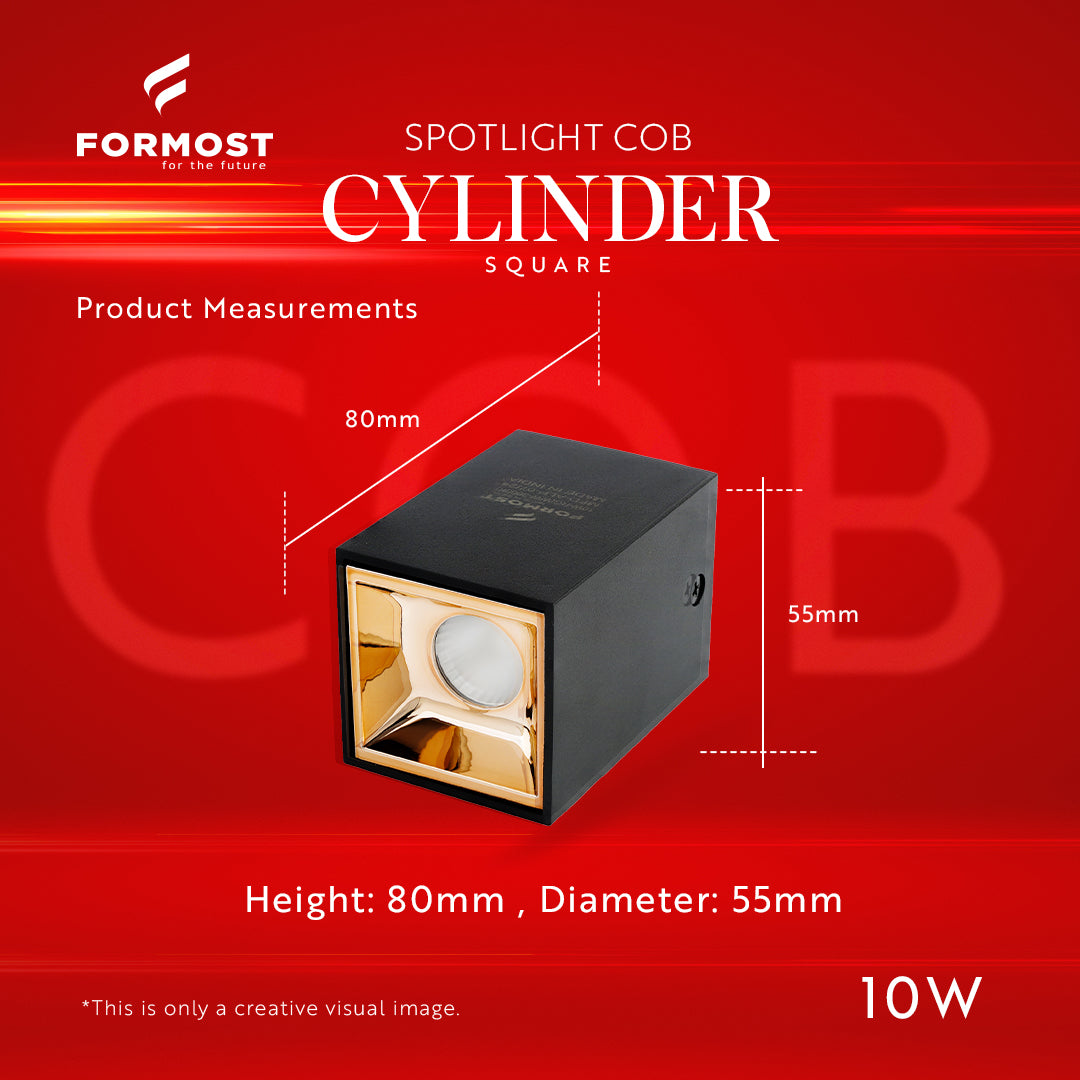 10W Spotlight COB Cylinder Square