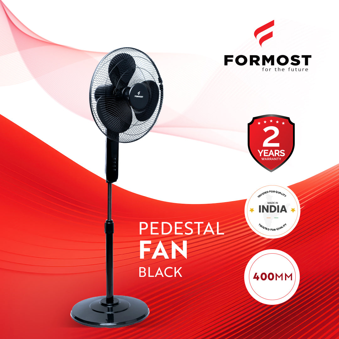 PEDESTAL FAN – BLACK (400MM)