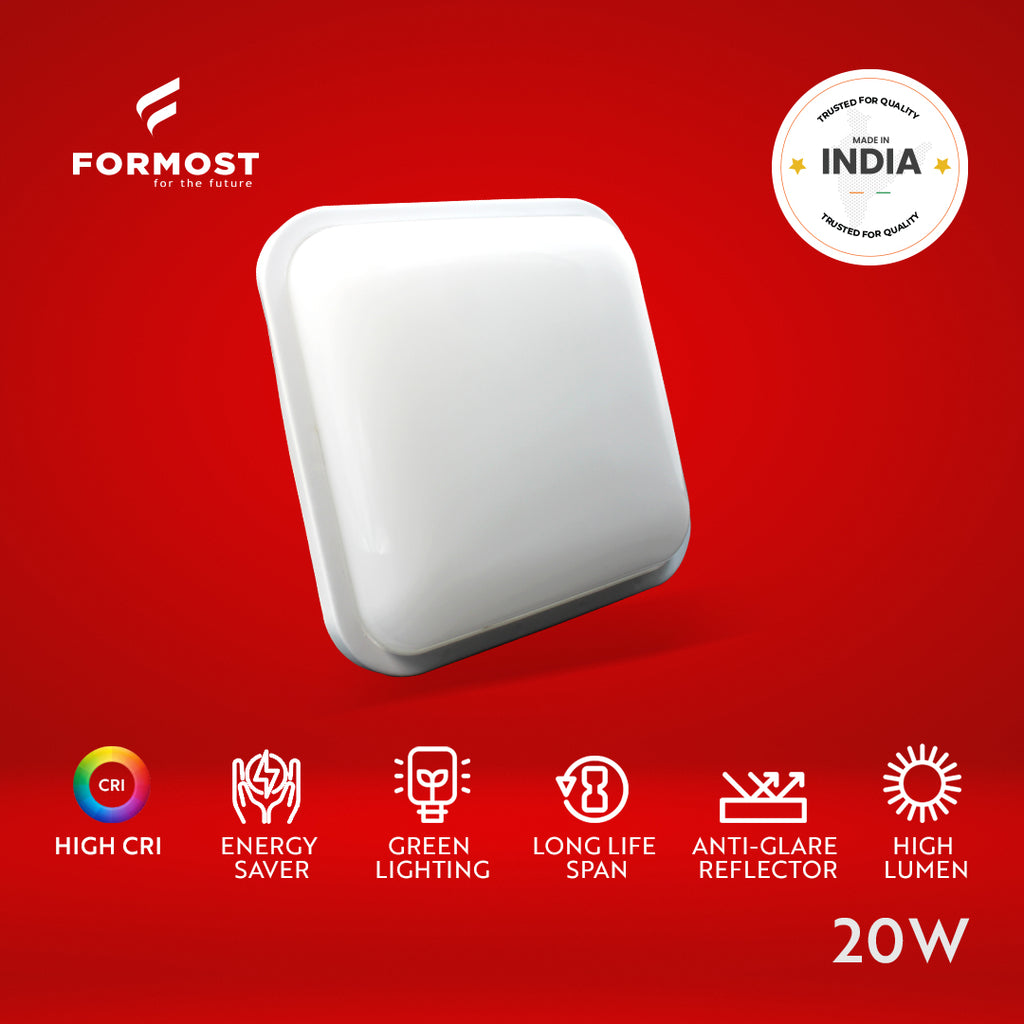 LED SQUARE BULK HEAD WALL LIGHT – 20W (WHITE COVER)