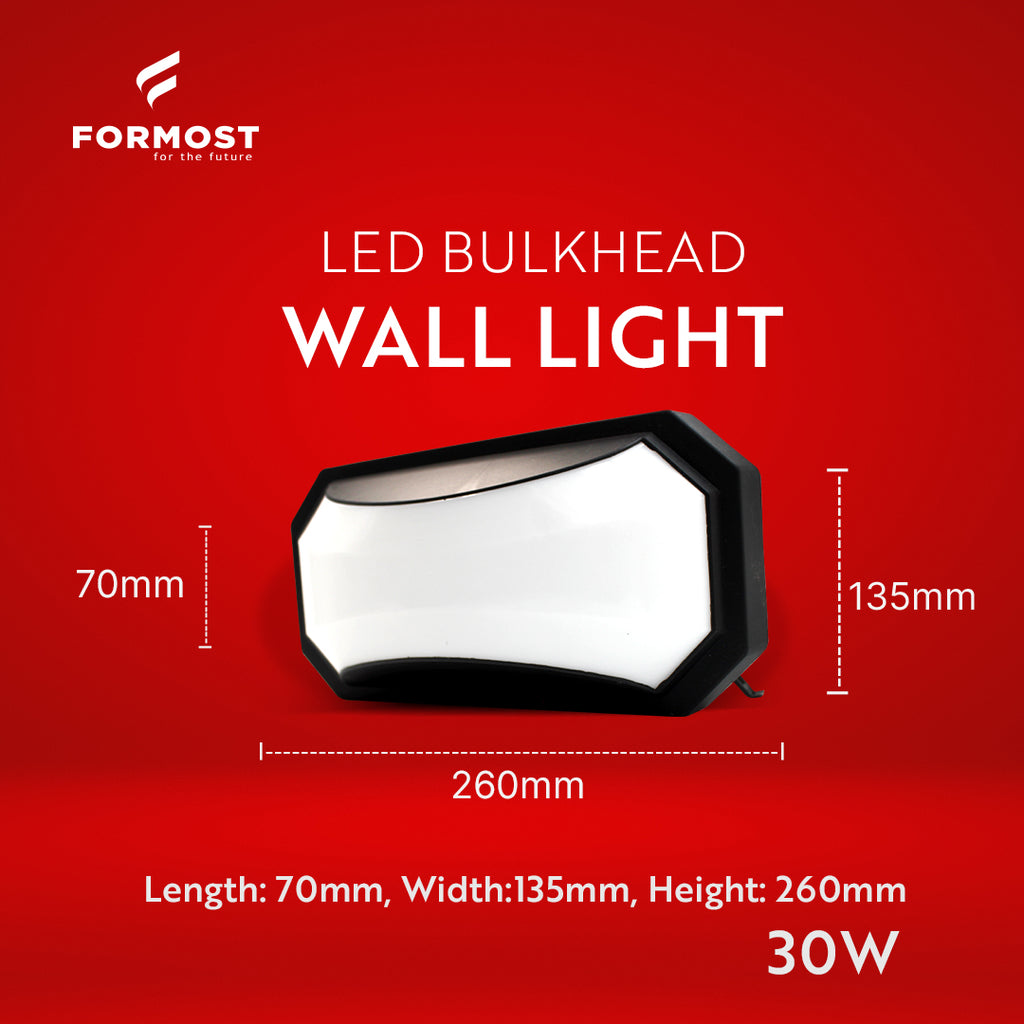 LED BULK HEAD WALL LIGHT – 30W (NON SIDE COVER)