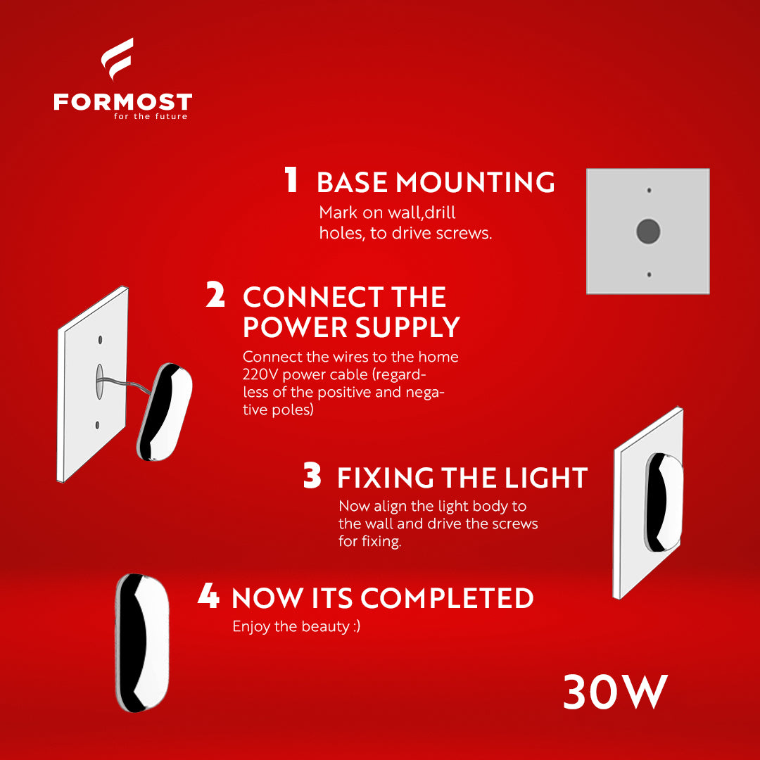 LED BULK HEAD WALL LIGHT – 30W (NON SIDE COVER)